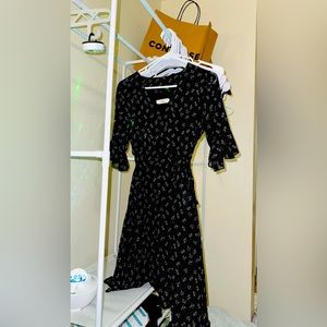 BLACK FLORAL DRESS. Brand New, Never Worn
